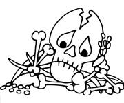Coloriage Squelette se sent mal