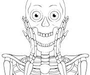 Coloriage Squelette timide