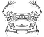 Coloriage Squelettes rigolos dans leur voiture