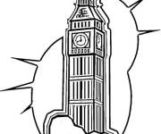 Coloriage et dessins gratuit Big Ben en couleur à imprimer