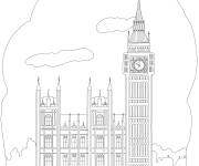 Coloriage Big Ben stylisé