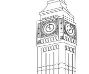 Coloriage et dessins gratuit Image de Big Ben à imprimer