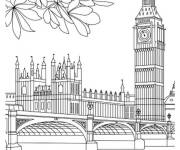Coloriage L'horloge Big Ben de L'Angleterre