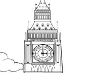 Coloriage et dessins gratuit La tour horloge Big Ben à imprimer