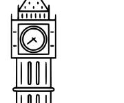 Coloriage et dessins gratuit Le tour Big Ben facile à imprimer