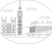 Coloriage Tour de l'horloge de Londres