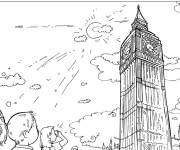 Coloriage Visiteurs de Big Ben à Londres