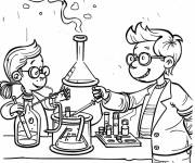 Coloriage Apprendre la biologie au labo