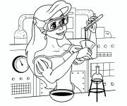 Coloriage Ariel la belle biologiste
