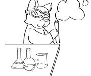 Coloriage et dessins gratuit Chat biologiste à imprimer