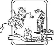 Coloriage Des bact&eacute;ries tout dr&ocirc;le