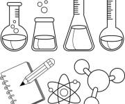Coloriage Equipements des exp&eacute;riences biologique