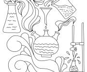 Coloriage Icones outils de biologie