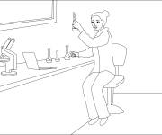 Coloriage Illustration des exp&eacute;rience biologique