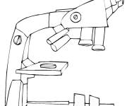 Coloriage Le dispositif de microscope au crayon