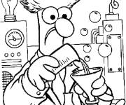 Coloriage Le professeur au laboratoire