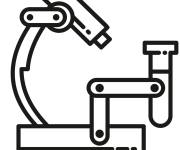 Coloriage Microscope en trait noir