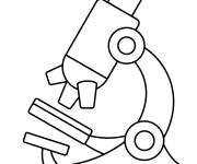 Coloriage Microscope en vecteur pour &eacute;tudier les microbes
