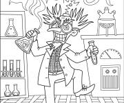 Coloriage Savant biologiste fou