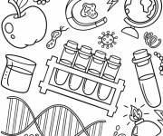 Coloriage Symbole de science de la biologie
