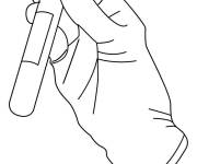 Coloriage Tube d'exp&eacute;rience dans la main