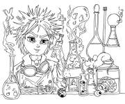 Coloriage Tube et petit biologiste au labo