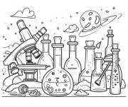 Coloriage Tube pour exp&eacute;rience de biologie