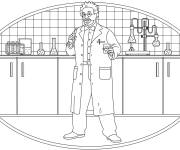 Coloriage Un biologiste avec des substances
