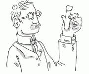 Coloriage Un biologiste tenant un tube