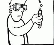 Coloriage Un professeur intelligent de biologie