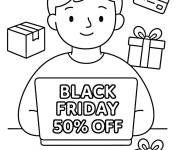 Coloriage Achats en ligne le Black Friday