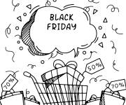 Coloriage Achats et chariots du Black Friday