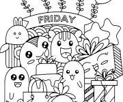 Coloriage Animaux kawaii pour Black Friday
