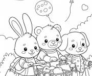 Coloriage Animaux mignons qui font du shopping