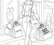 Coloriage Belle femme le Black Friday