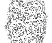 Coloriage Black Friday en forme antistress
