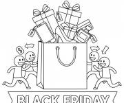 Coloriage Black Friday en noir et blanc