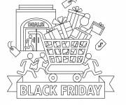 Coloriage Black Friday en vecteur
