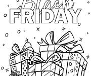 Coloriage Black Friday et motifs en neige