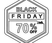 Coloriage et dessins gratuit Black Friday et r&eacute;duction 70% à imprimer