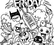Coloriage Black Friday style bande anim&eacute;