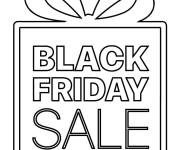 Coloriage Boite cadeau Black Friday