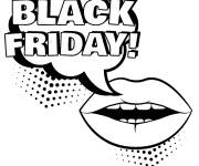 Coloriage Bouche qui annonce le Black Friday