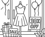 Coloriage Boutique de mode pour le Black Friday