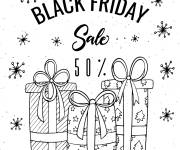 Coloriage Cadeaux Black Friday avec des &eacute;toiles