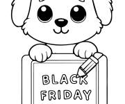 Coloriage Chiot mignon au Black Friday