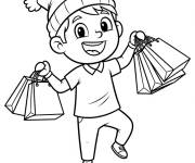 Coloriage Client heureux en Black Friday