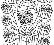 Coloriage Coffrets cadeaux pour le Black Friday