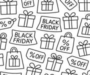 Coloriage Collection de sacs de shopping pour le Black Friday