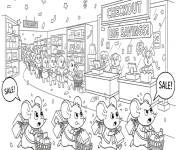 Coloriage Course aux achats pendant le Black Friday